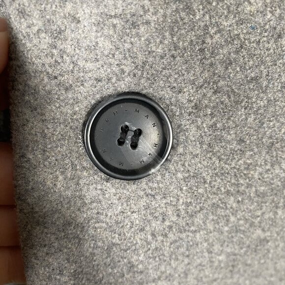 H&M Overcoat Men 44R Wool Blend Grey Minimalist Capsule Neutral Topcoat Car Coat - Picture 4 of 15